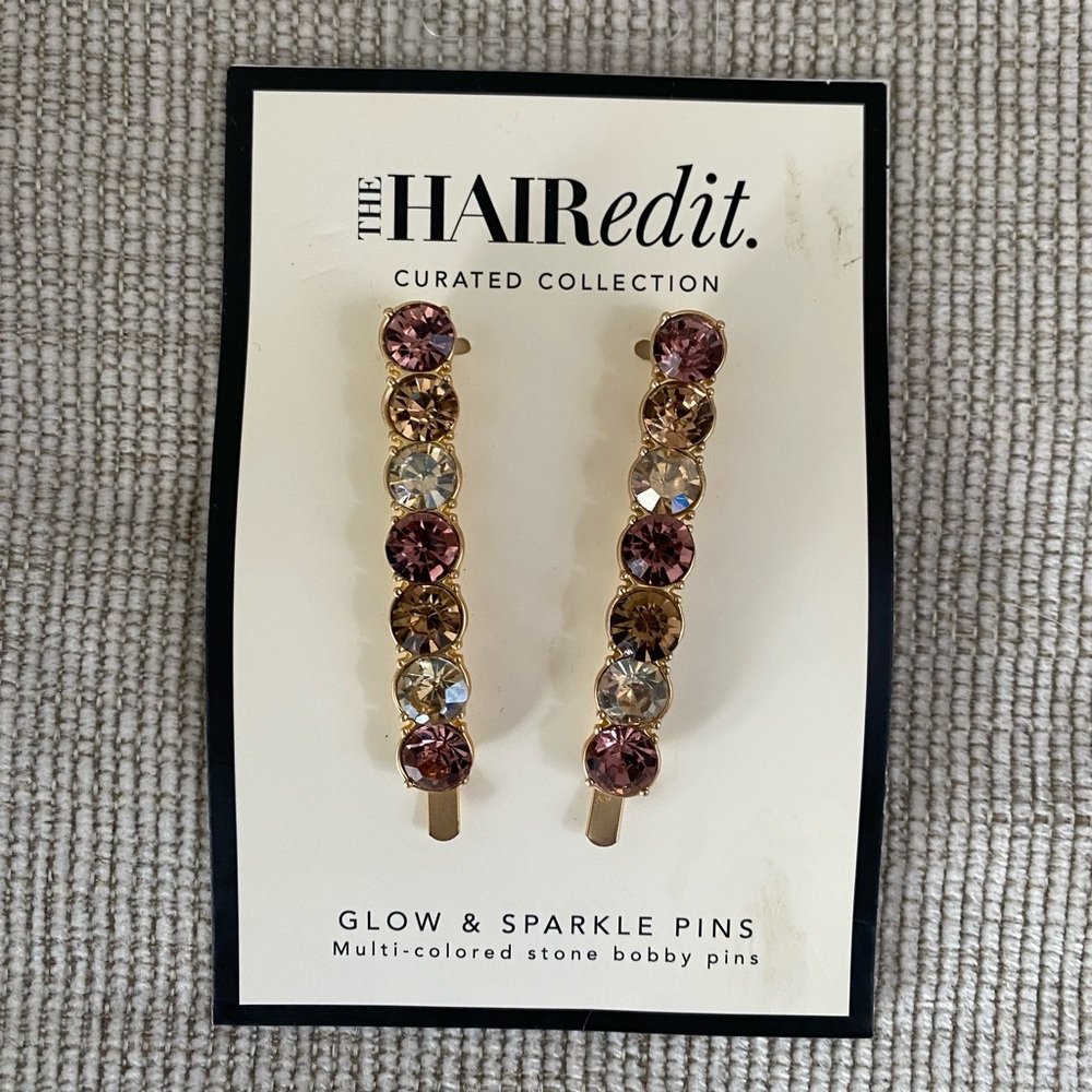 The HAIRedit Glow & Sparkle Pink and Gold Bobby Pins